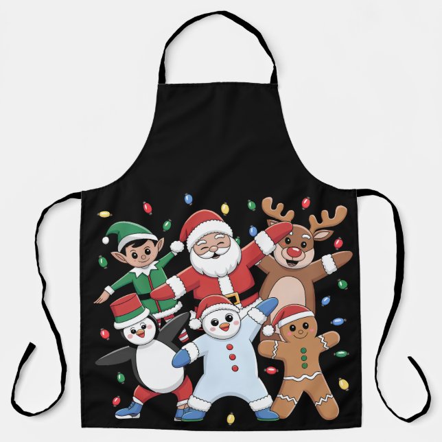 Tablier Danser Père Noël Elf et amis (Recto)