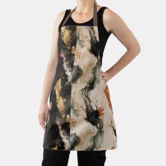 Tablier d'art fluide en marbre abstrait | Encre do