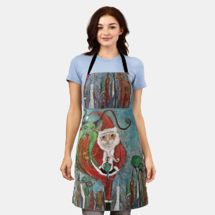 Tablier d'art Père Noël ou Krampus méchant ou gent