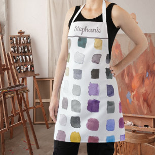 Tablier d'artiste en aquarelle personnalisé