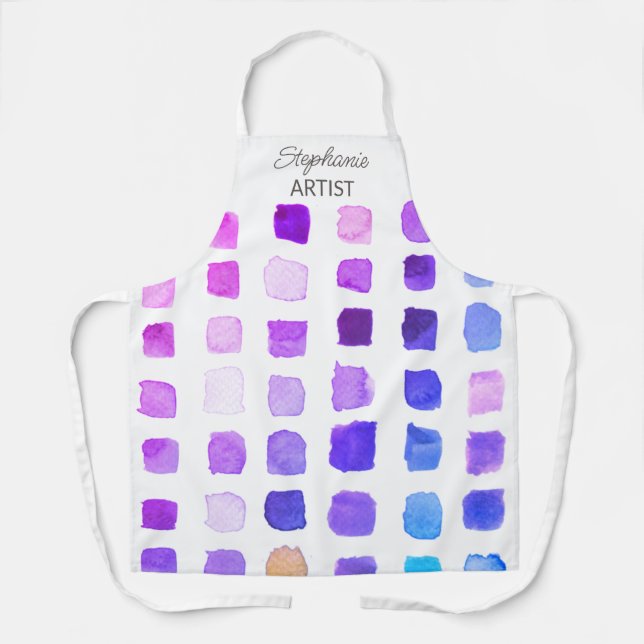 Tablier d'artiste violet personnalisé (Recto)
