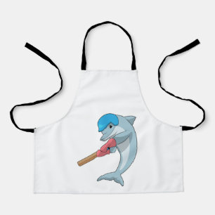 Tablier Dauphin au cricket avec chauve-souris de cricket