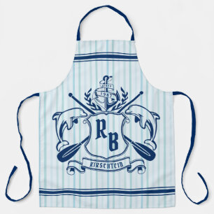 Tablier Dauphins de l'Emblème côtier Ancre Bouclier ocre N