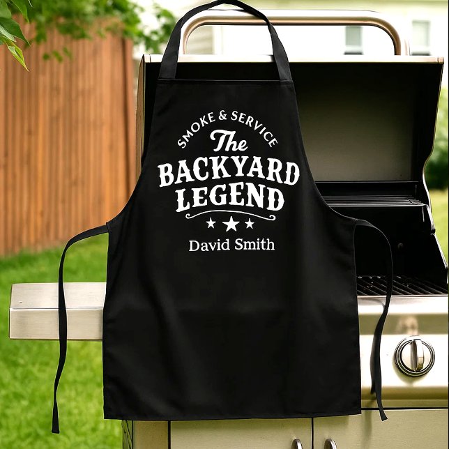 Tablier de BBQ Backyard Legend avec nom personnali (Backyard Legend BBQ Apron with Custom Name)