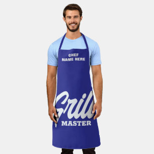 Tablier de BBQ bleu personnalisé Grill Master pour