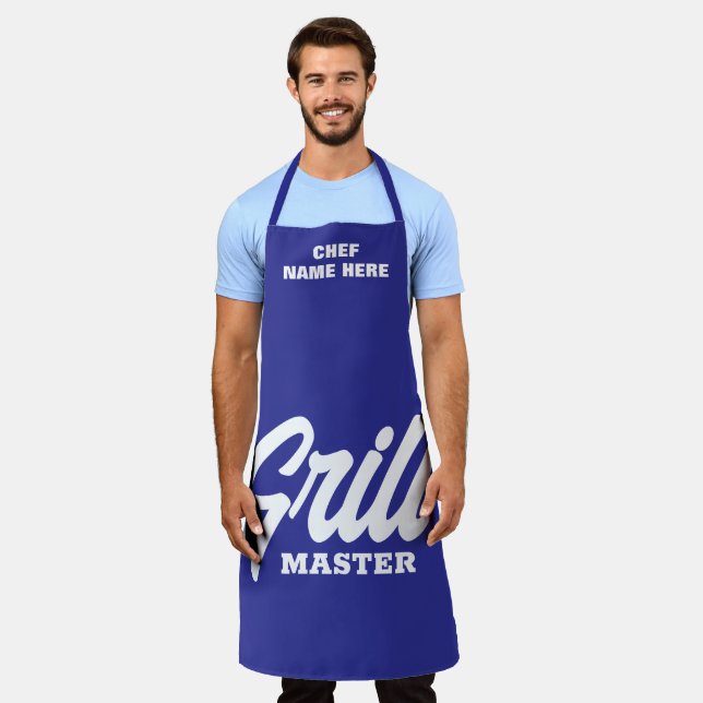 Tablier de BBQ bleu personnalisé Grill Master pour (Porté)