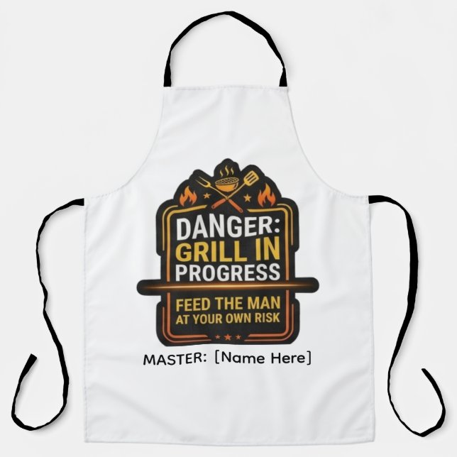 Tablier de BBQ Danger Drôle Grill En Cours – Moder (Recto)