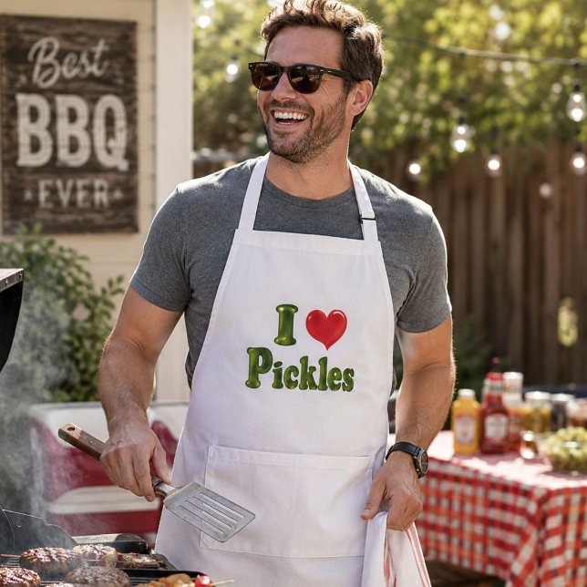 Tablier de BBQ drôle « J'adore les pickles » (Créateur téléchargé)
