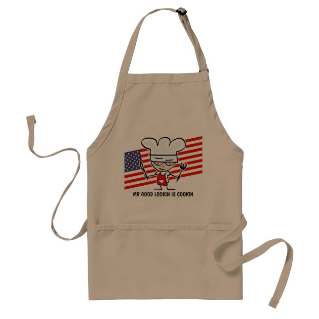 Tablier de BBQ drôle pour papa | Beige (Devant)
