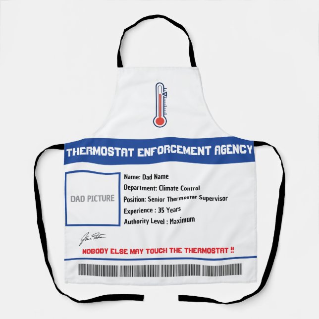 Tablier de BBQ Thermostat Papa personnalisé (Recto)