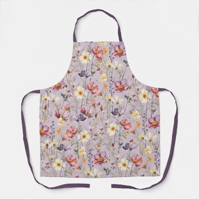 Tablier de botanique à l'aquarelle de fleurs sauva (Recto)