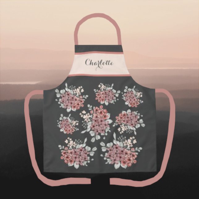 Tablier de bouquet de fleurs des champs rose pouss (Créateur téléchargé)