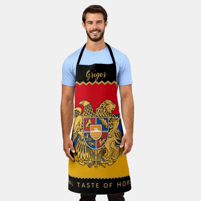 Tablier de chef arménien, cuisine, drapeau arménie (Porté)