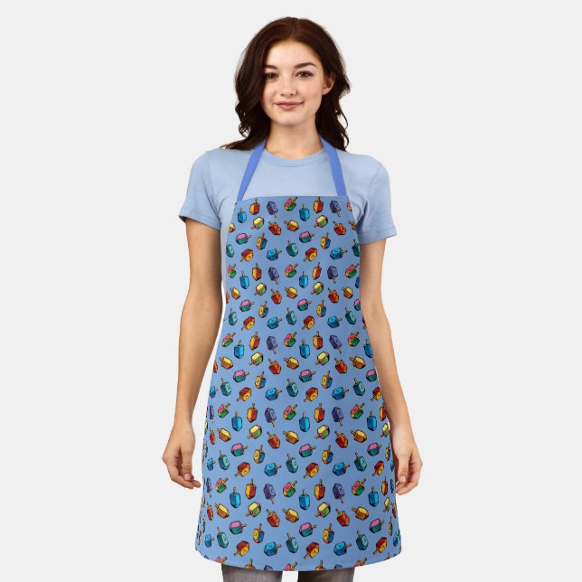 Tablier de chef de style Hanukkah - Cadeaux de Jud (Porté)