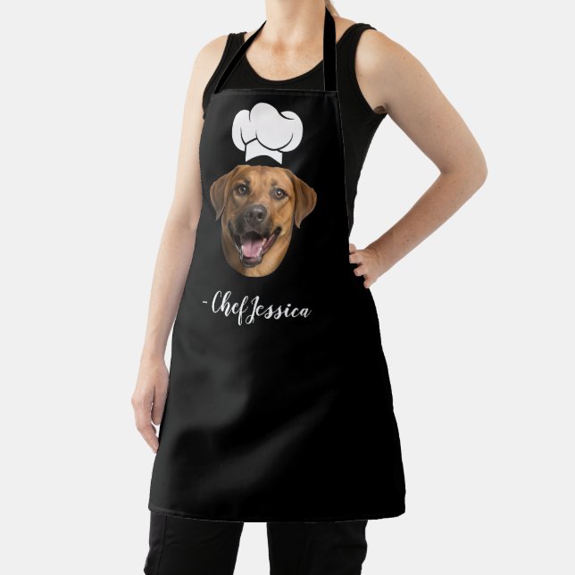 Tablier de chef drôle avec visage et nom de chien  (Insitu)
