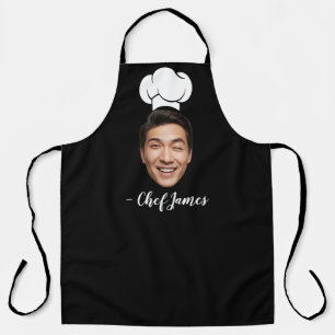 Tablier de chef drôle personnalisé avec visage et 