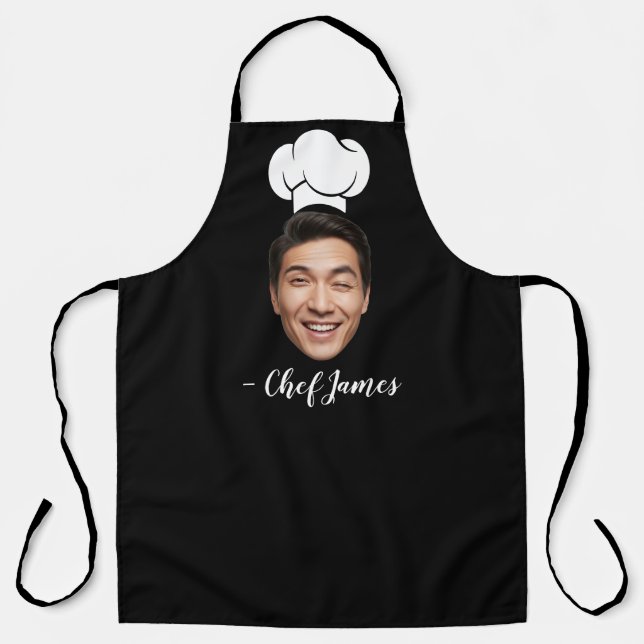 Tablier de chef drôle personnalisé avec visage et  (Recto)