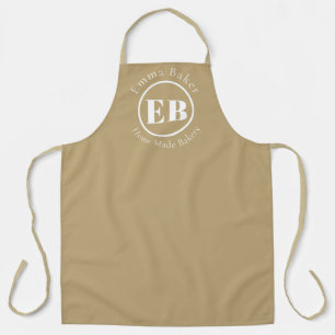 Tablier de chef Monogram Beige personnalisé avec l
