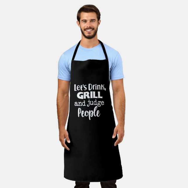 Tablier de chef noir pour papa - Cadeau de grill p (Porté)