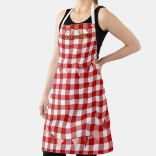 Tablier de chef pour fête d'été rouge et blanc
