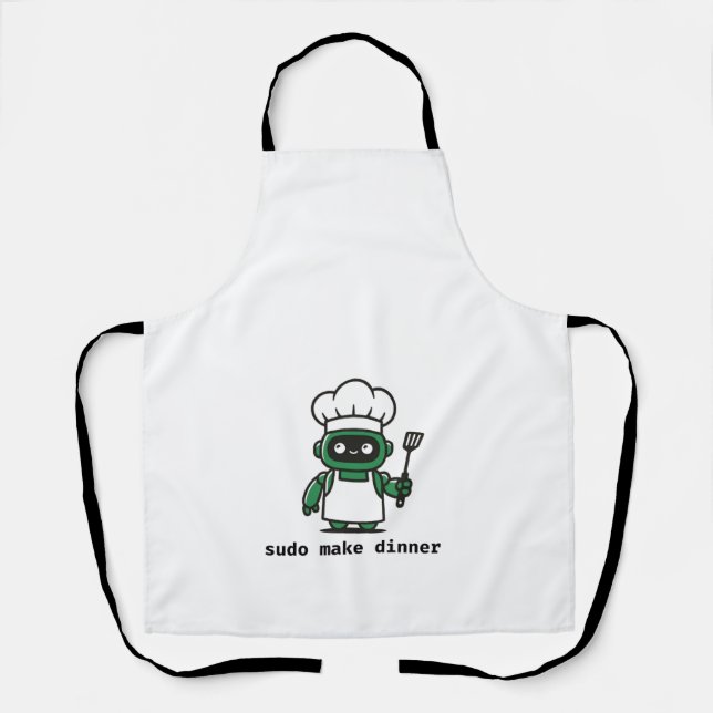 Tablier de codeur drôle — sudo préparer le dîner (Recto)