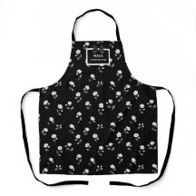 Tablier de coiffeur fleuriste noir et blanc
