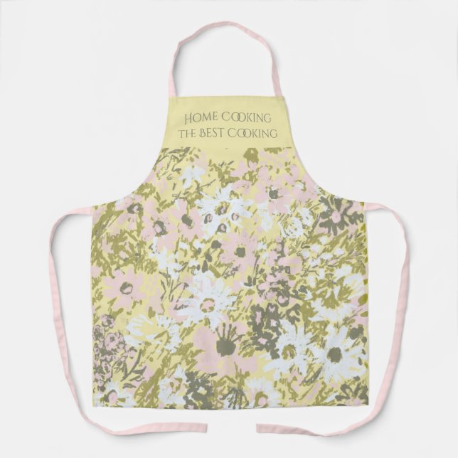 Tablier de cuisine à domicile Fleur design rose te (Recto)