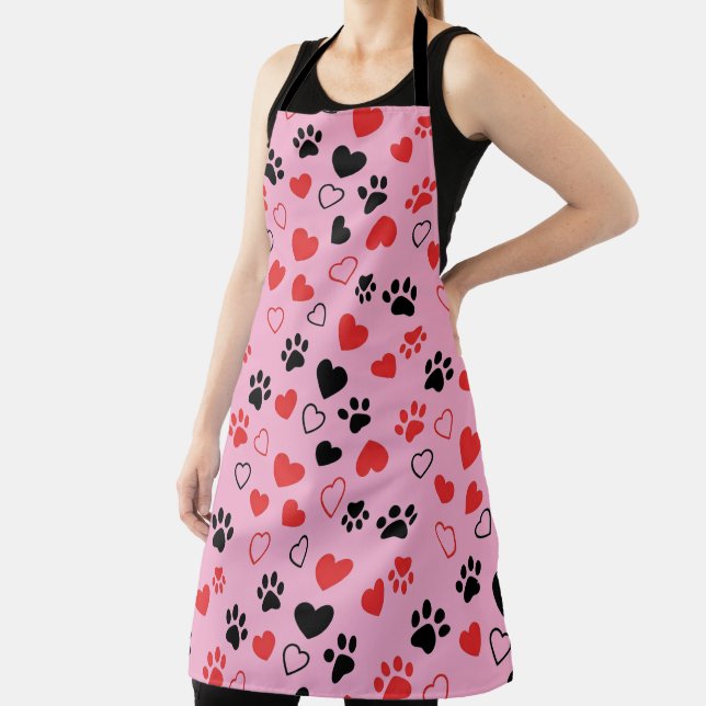 Tablier de cuisine à motif d'empreinte de patte et (Insitu)