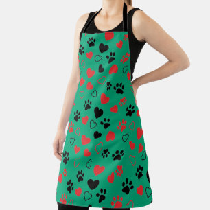Tablier de cuisine à motif d'empreintes de pattes