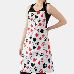 Tablier de cuisine à motif d'empreintes de pattes