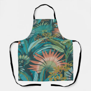 Tablier de cuisine à motif floral tropical hawaïen