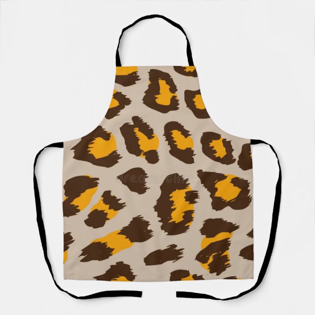 Tablier de cuisine à motif imprimé guépard classiq (Recto)