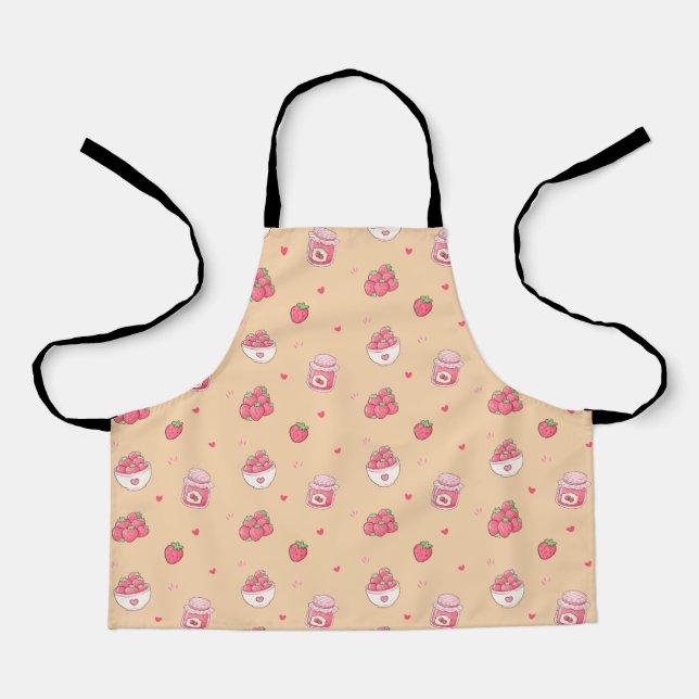 Tablier de cuisine à motif joli fraise (Recto)