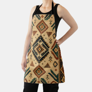 Tablier de cuisine à motif tribal Boho Aztec Rus