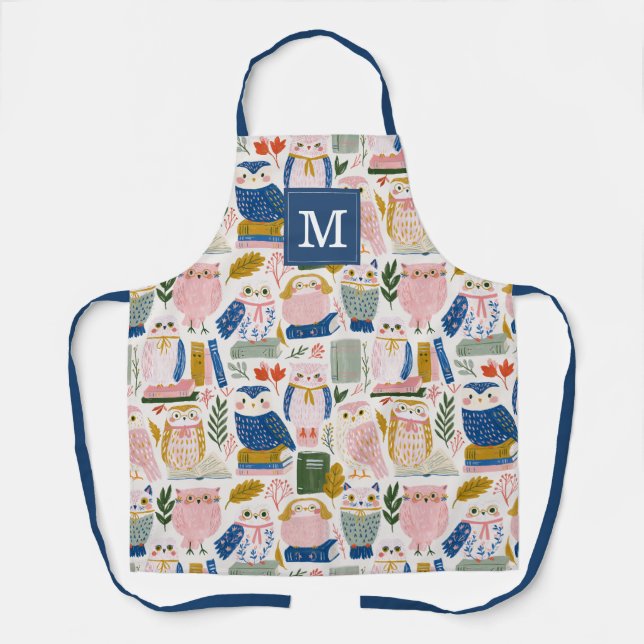 Tablier de cuisine aux chouettes mignonnes (Recto)