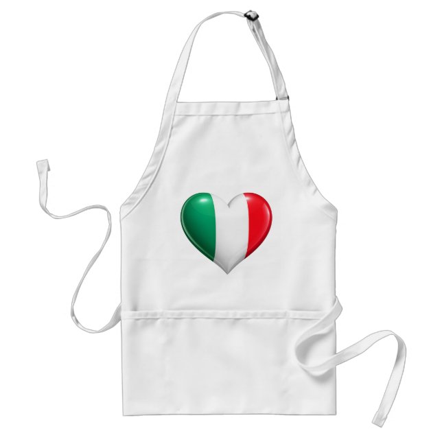 Tablier de cuisine avec coeur de drapeau italien (Devant)