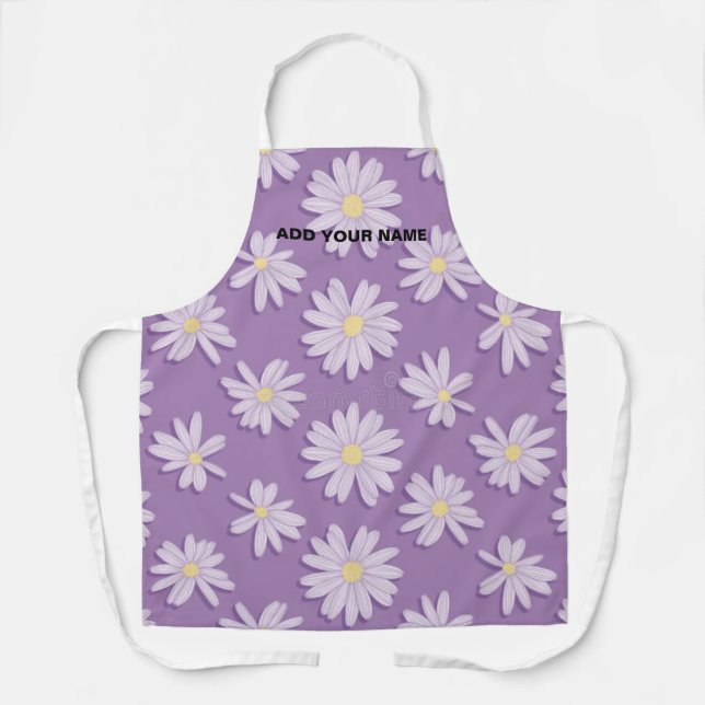 Tablier de cuisine avec imprimé de fleur de margue (Recto)
