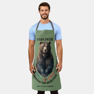 Tablier de cuisine BBQ Papa Ours personnalisé pour