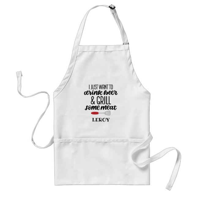 Tablier de cuisine BBQ pour hommes drôle pour la c (Devant)