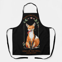 Tablier de cuisine BBQ Renard épicé Roi du Grill