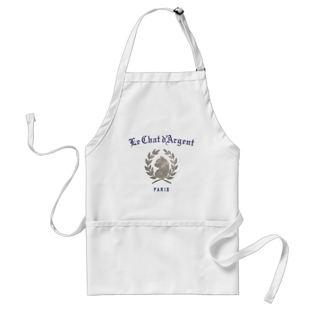 Tablier de cuisine blanc Le Chat d'Argent | Souris (Devant)