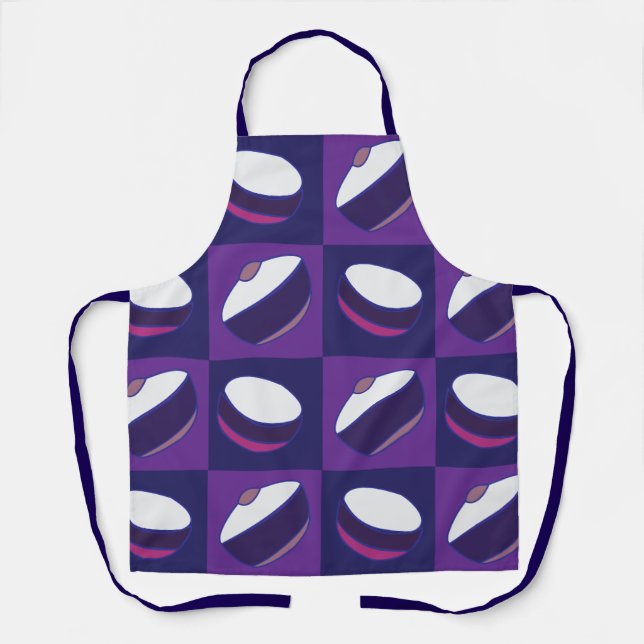 Tablier de cuisine bol à cuisson bleu violet  (Recto)