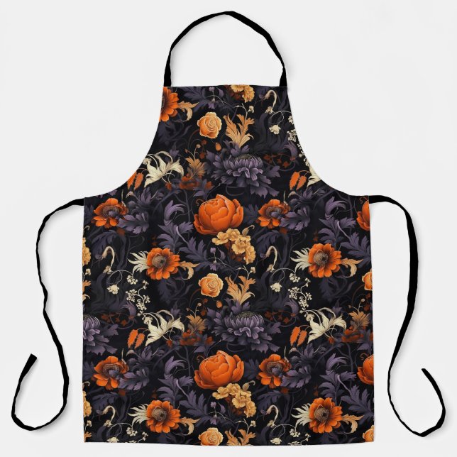 Tablier de cuisine botanique Halloween d'automne (Recto)