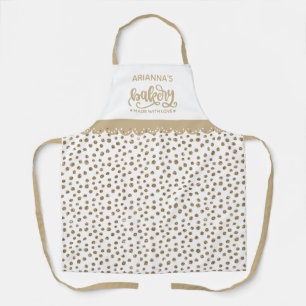 Tablier de cuisine Chic Gold Dots pour la pâtisser