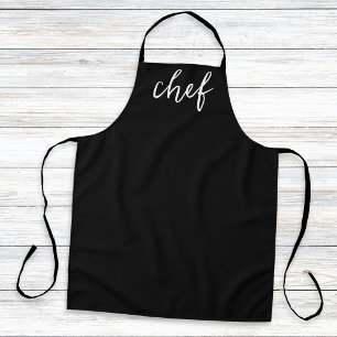 Tablier de cuisine classique noir minimaliste élég