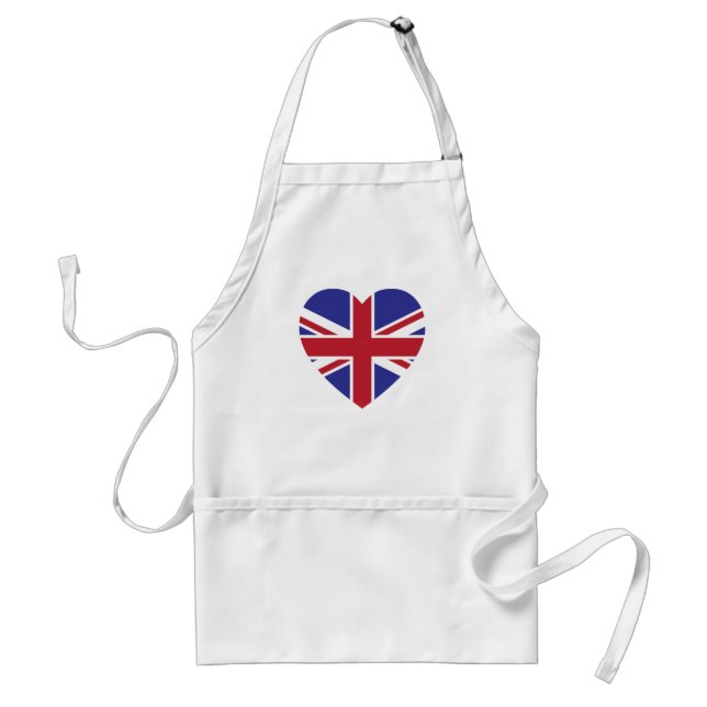 Tablier de cuisine de coeur d'Union Jack (Devant)