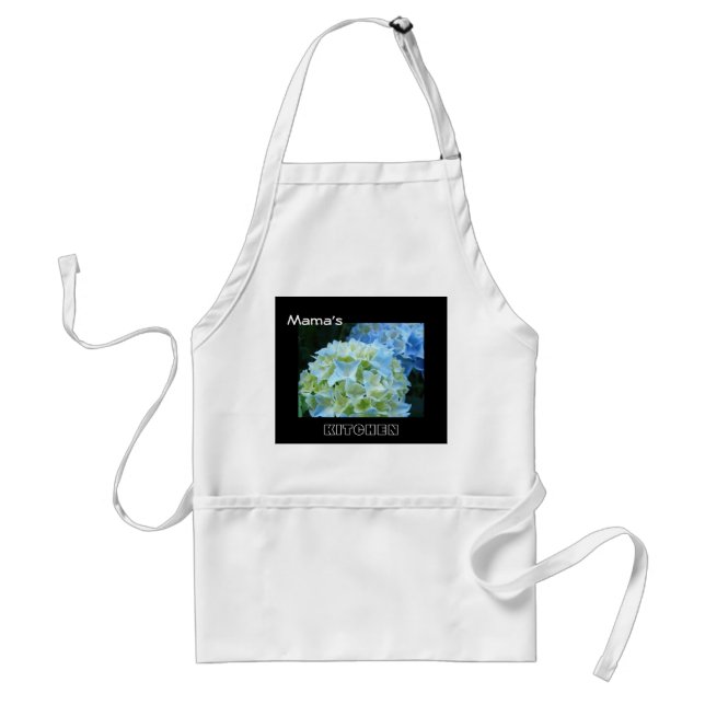 Tablier de cuisine de maman Fleurs d'hortensia ble (Devant)