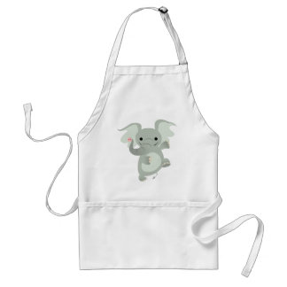 Tablier de cuisine d'éléphant de bande dessinée de