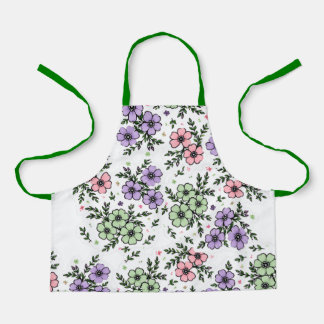 Tablier de cuisine élégant à motif floral vibrant 