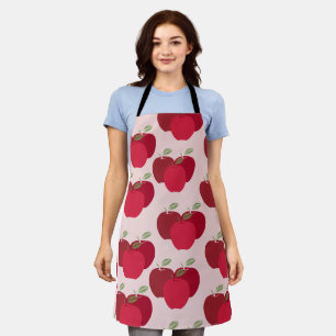 Tablier de Cuisine Élégant Moderne Motif Pomme Rou